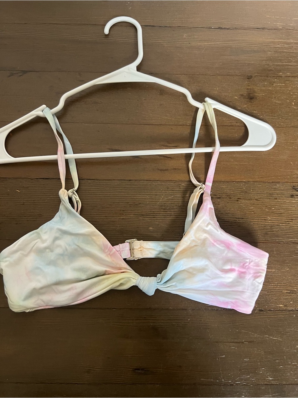 Dippin' Daisy's Pastel Tie-Dye Bikini Top in Pink, Blue & Cream
